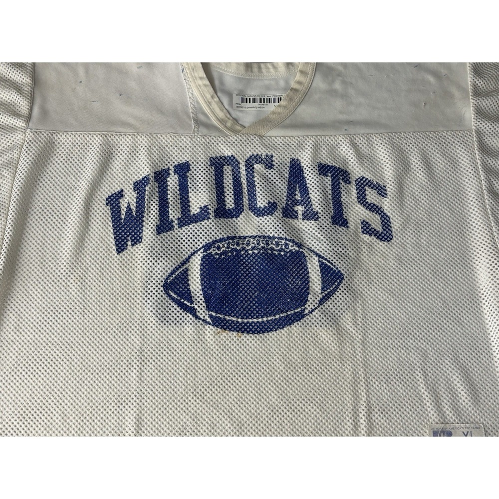 Russell Athletic Football Jersey Wildcats High School Vintage White Y2K XL #88